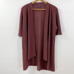 Eileen Fisher 100% Wool short sleeve cardigan sweater XL